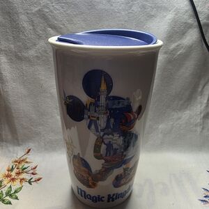 2017 Disney Parks Magic Kingdom Starbucks Ceramic Travel Tumbler, 12 Ounces